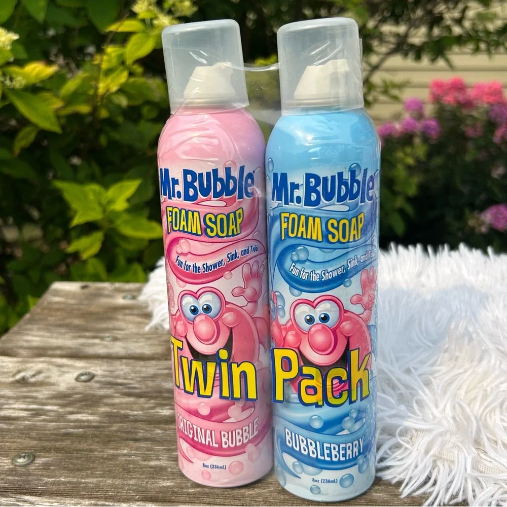 Mr. Bubble Foam Soap Twin Pack - Original Bubble & Bubbleberry 8 oz cans NEW